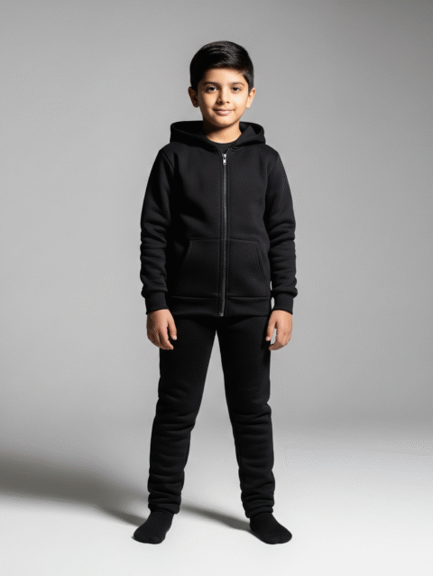 Elegant Black Winter Tracksuit for Girls